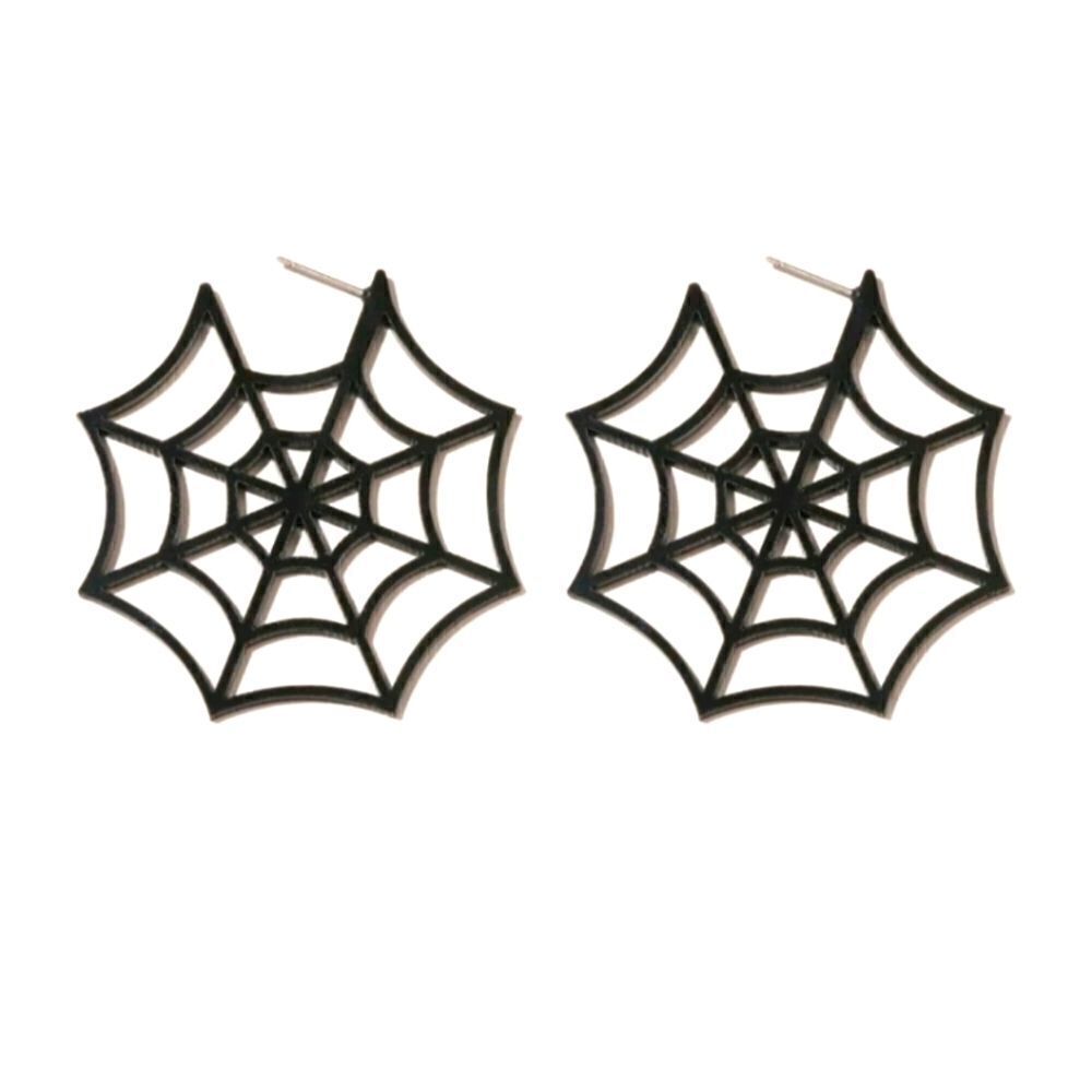 Black Spiderweb Earrings